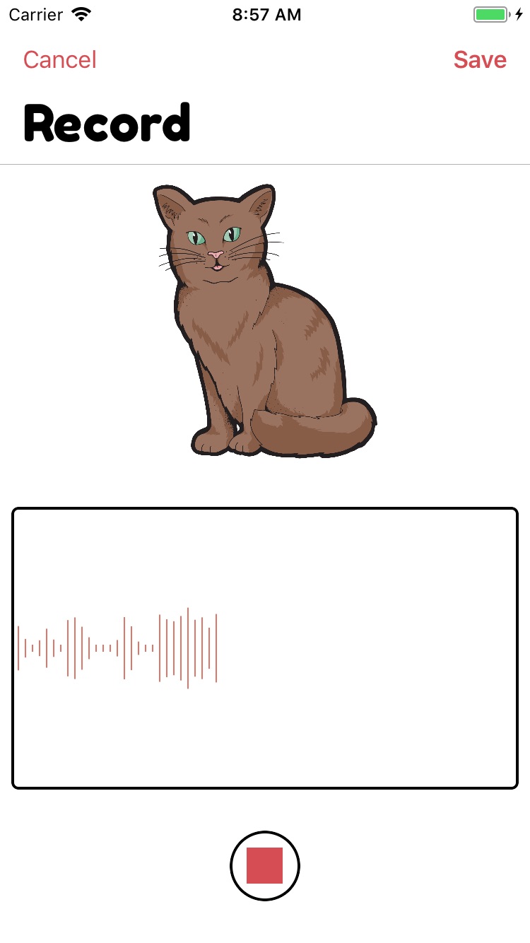 Screenshot recording a word